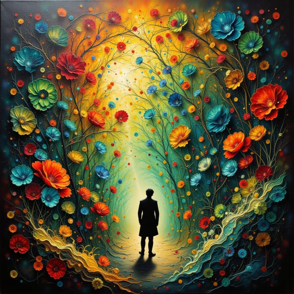 Explosion of Blooming Forms in Jewel Tones