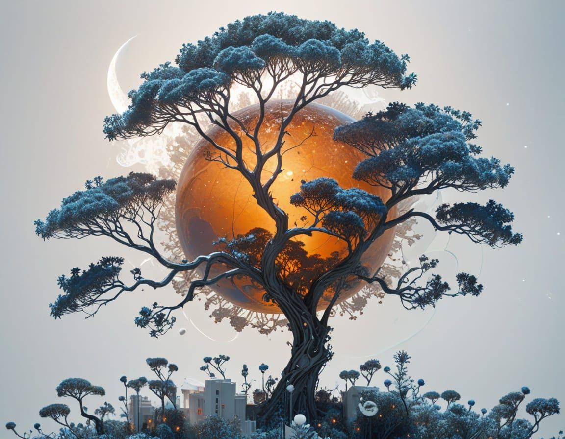 Cosmic City Amidst Nature's Splendor