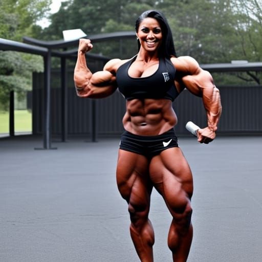 Muscular Female Bodybuilder with Extreme Physique