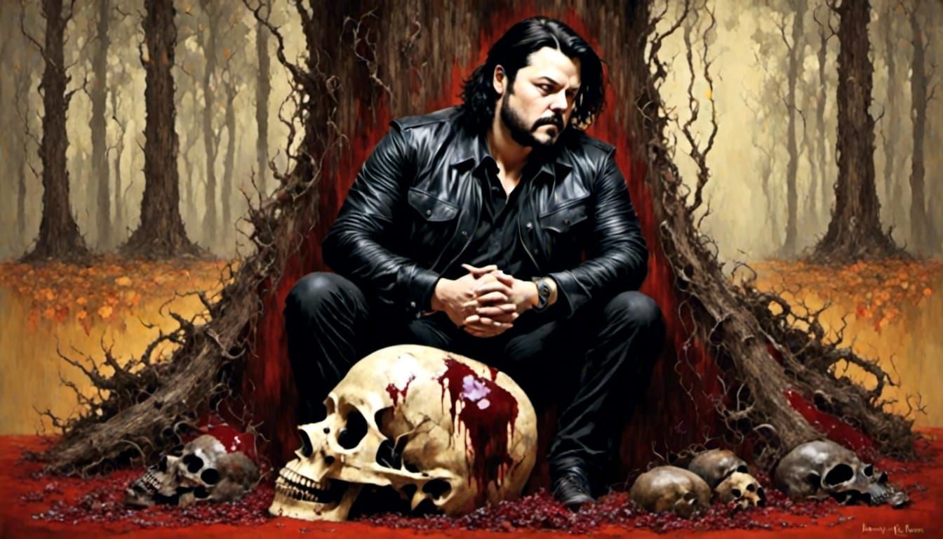 Severed Head Portrait in Retro Rockabilly Style