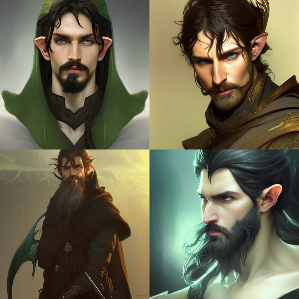 Elven Thief Priest Portrait in Detailed Digital Art