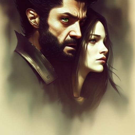 Wolverine and Rogue: Romantic Fine Art Portrait