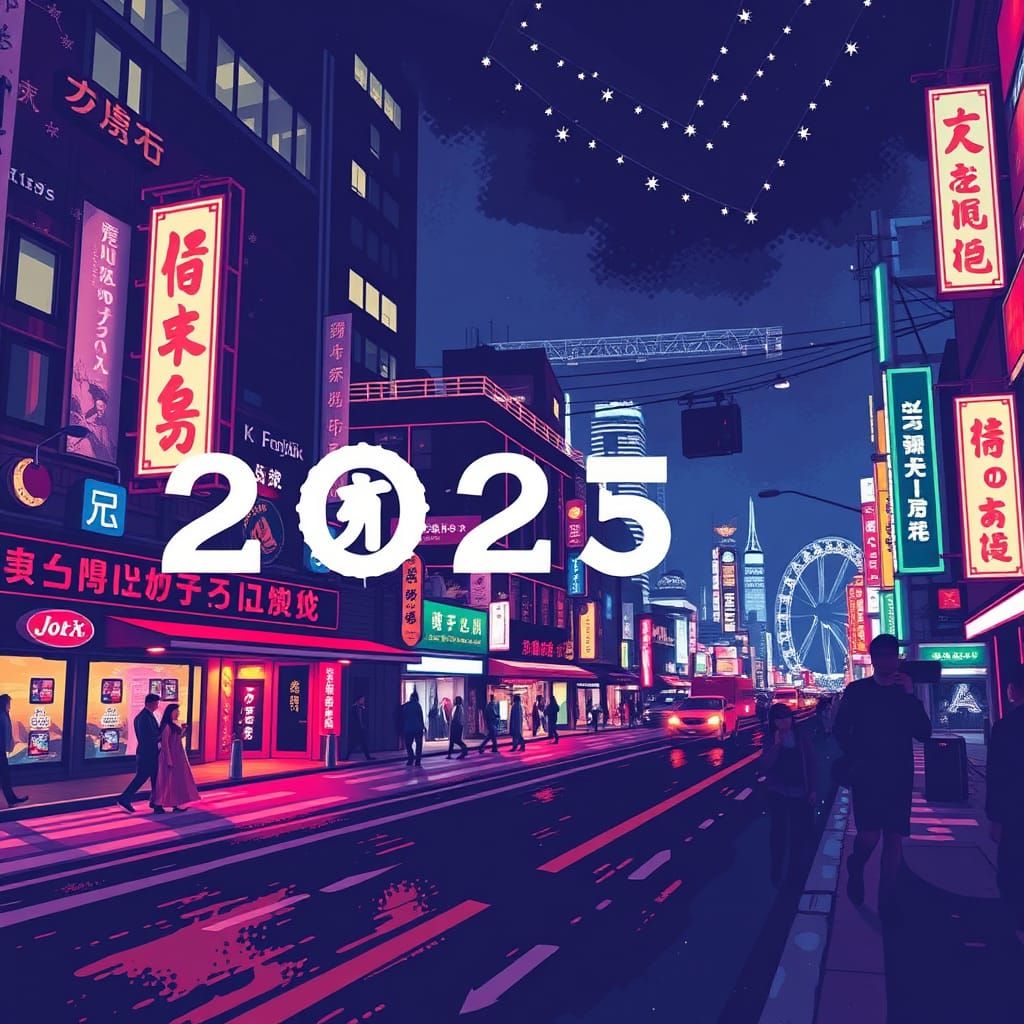 Cyberpunk Dystopian Scene of a Man Enjoying Snacks