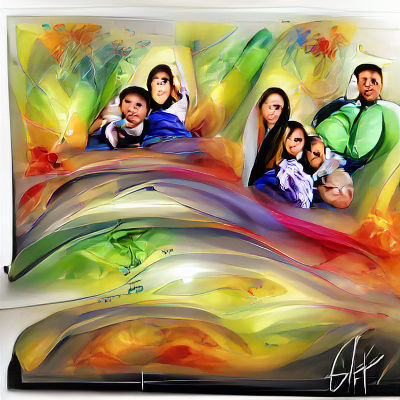Abstract Acrylic Family Portrait in 8K Resolution