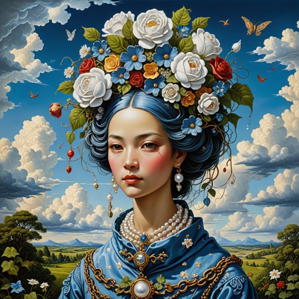 Dreamlike Surreal Sculpture with Broken China and Gemstones ...