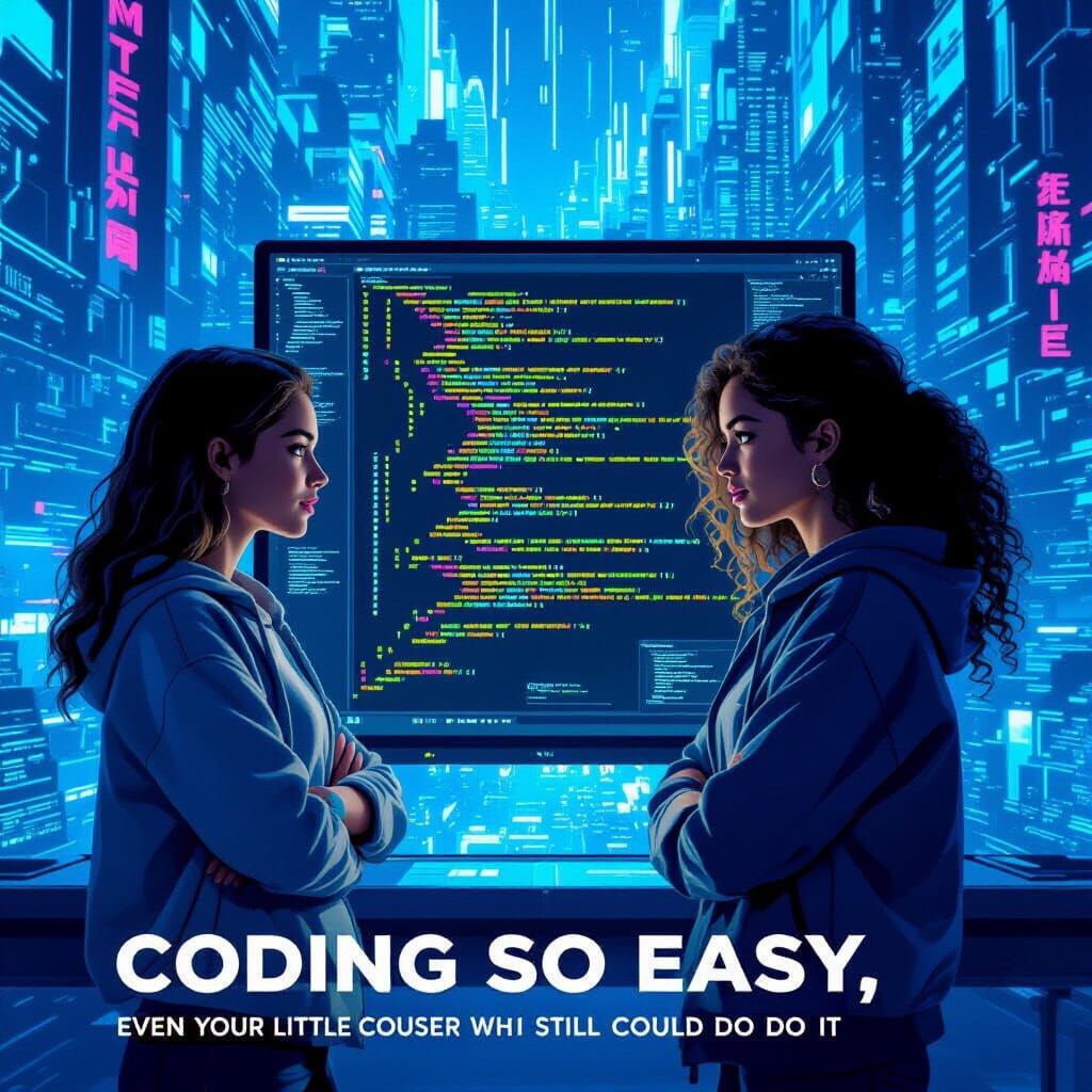 Cyber Security Competition Poster with Futuristic Cityscape