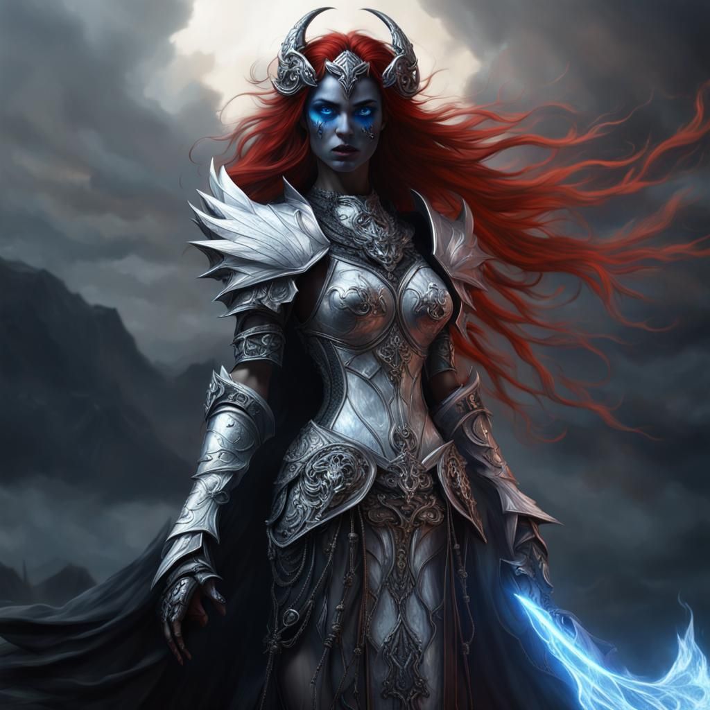 Infernal Gothic Demon on the Edge of Abyss