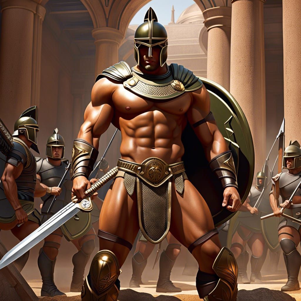 Spartan Soldiers in Battle: Detailed Concept Art