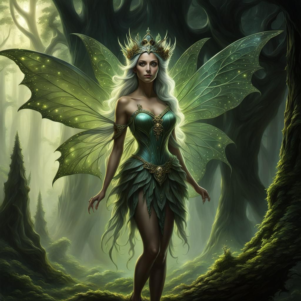 Princess Fairy in Fractal Fantasy World: Digital Painting