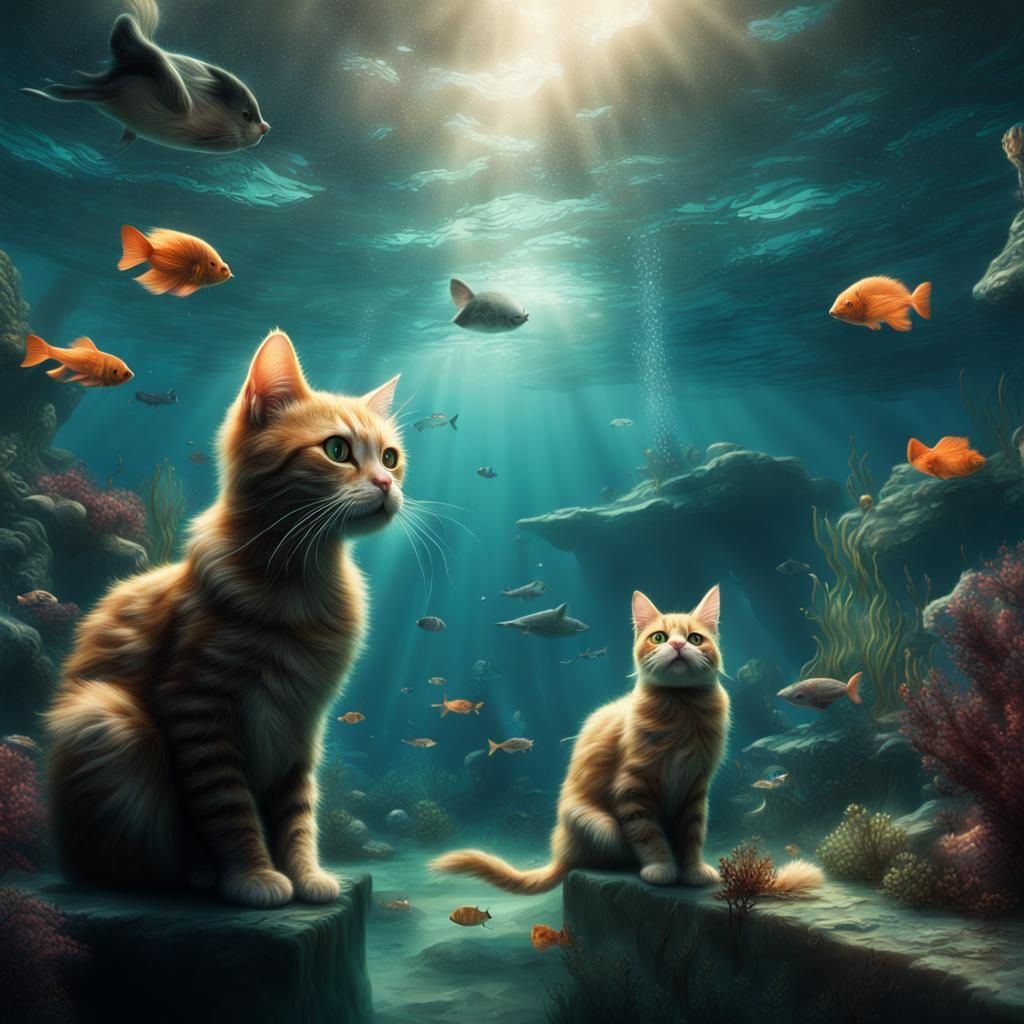 Underwater cats