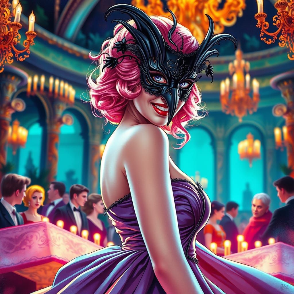 Gothic Ballroom Beauty in Triadic Colors