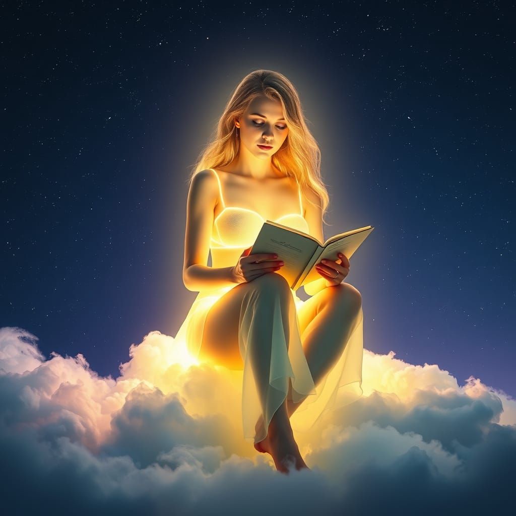 Radiant Woman on Cloud Recounts a Tale