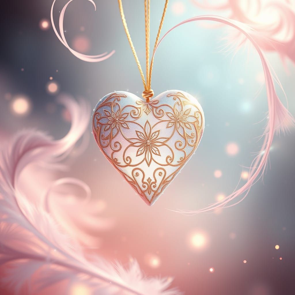 Ethereal Heart in Vibrant, Whimsical Style