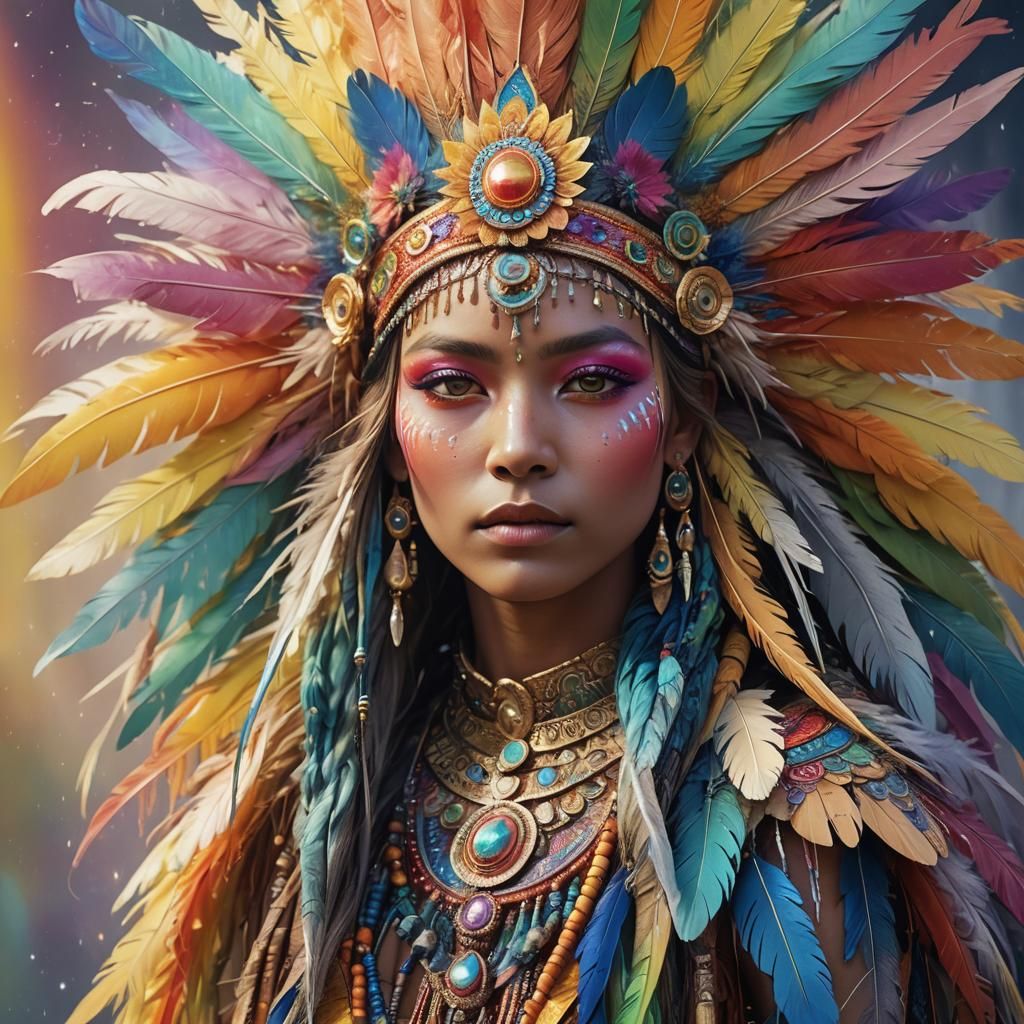 Mystical Katchina at Rainbow's Edge in Pastel Colors