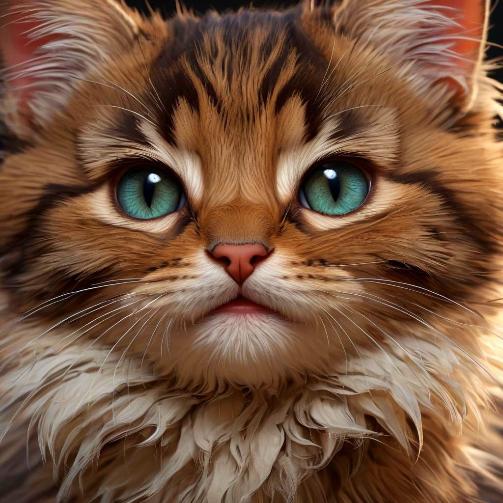 Cute Fluffy Kitten in Triadic Colors