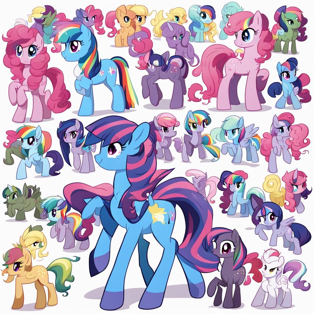 My Little Pony OC Art Sheet in Anime Style