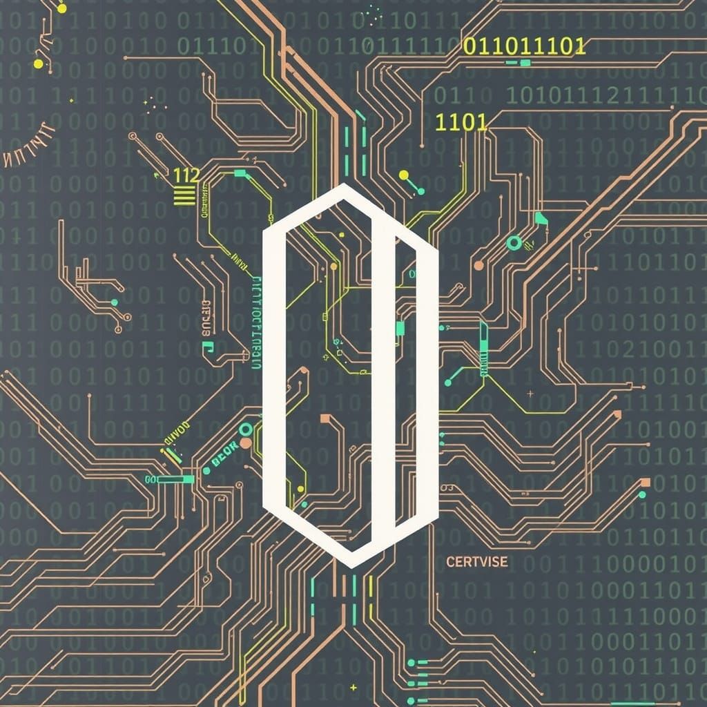 Neon Binary Code in Futuristic Style