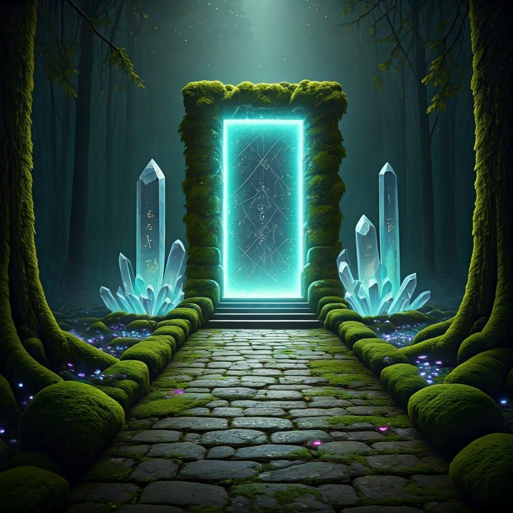 Mystical Portal in an Enchanted Forest