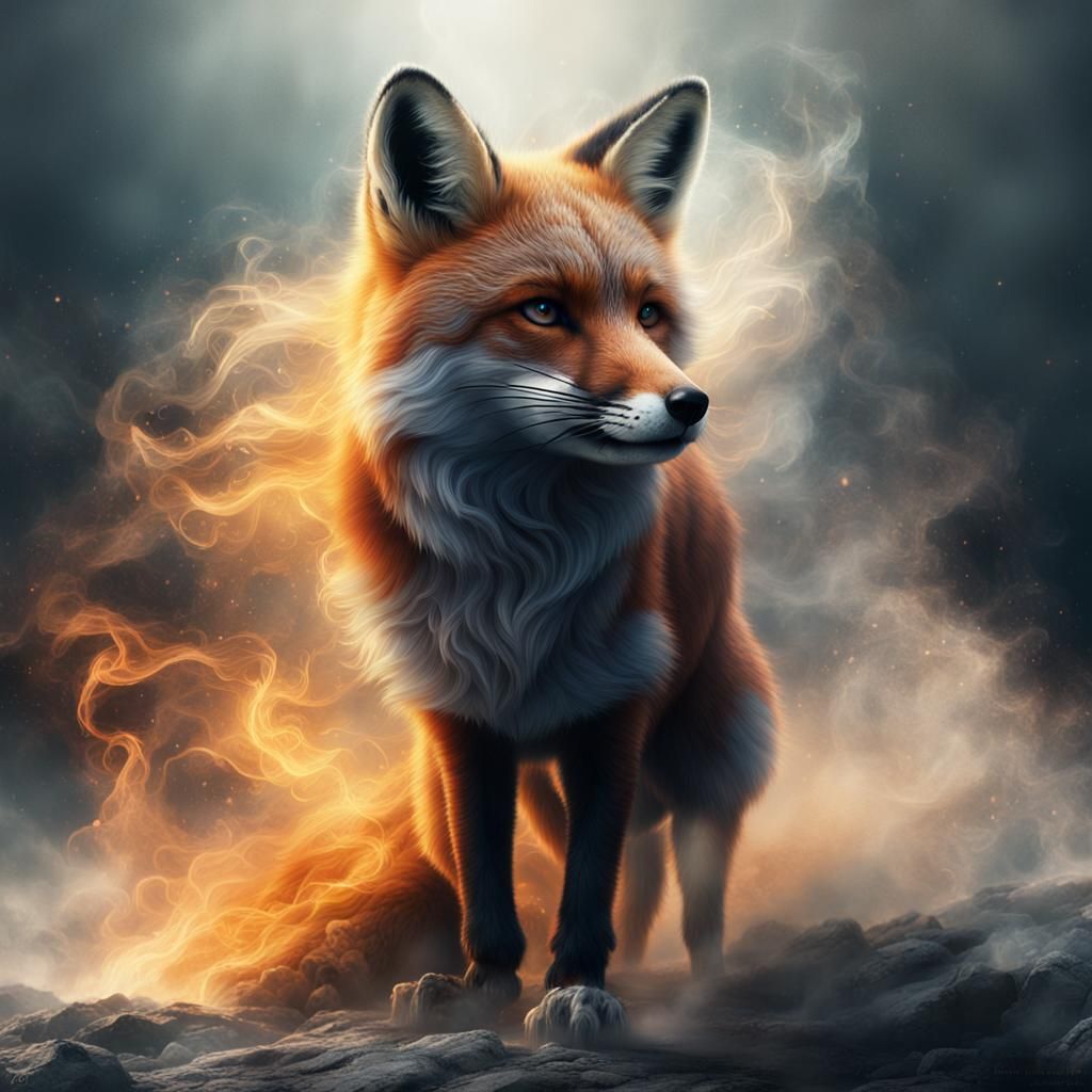 Fox of Smoke: Digital Matte Painting