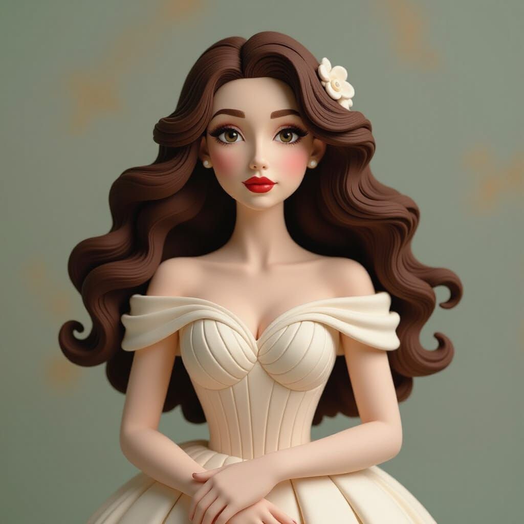 Clay Woman in Surreal Pop Art Style