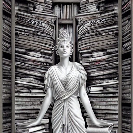 Goddess of Books in Detailed Matte Painting