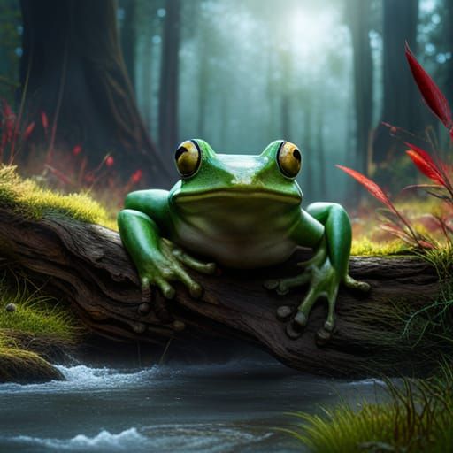 Fantastical Frog in Detailed Matte Painting