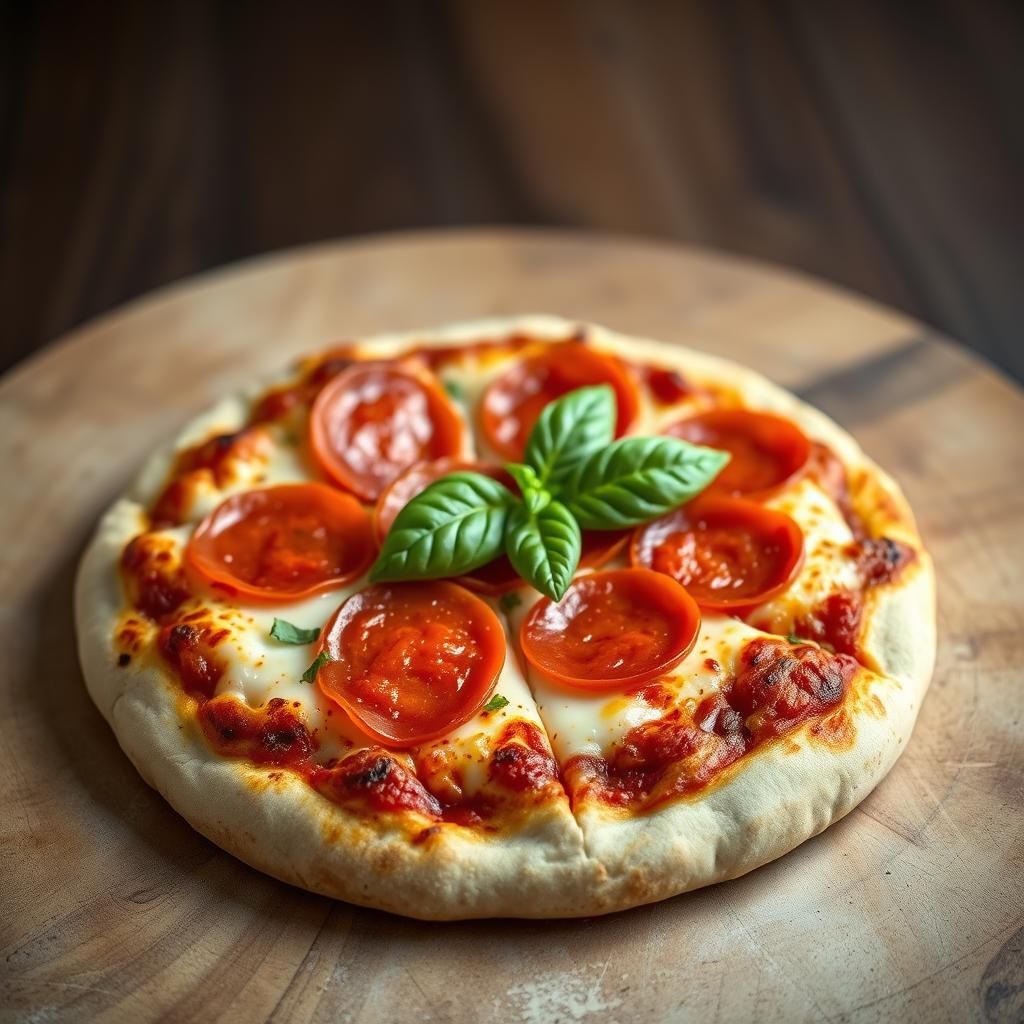 Delicious Pepperoni Pizza with Chromatic Aberration in 8K