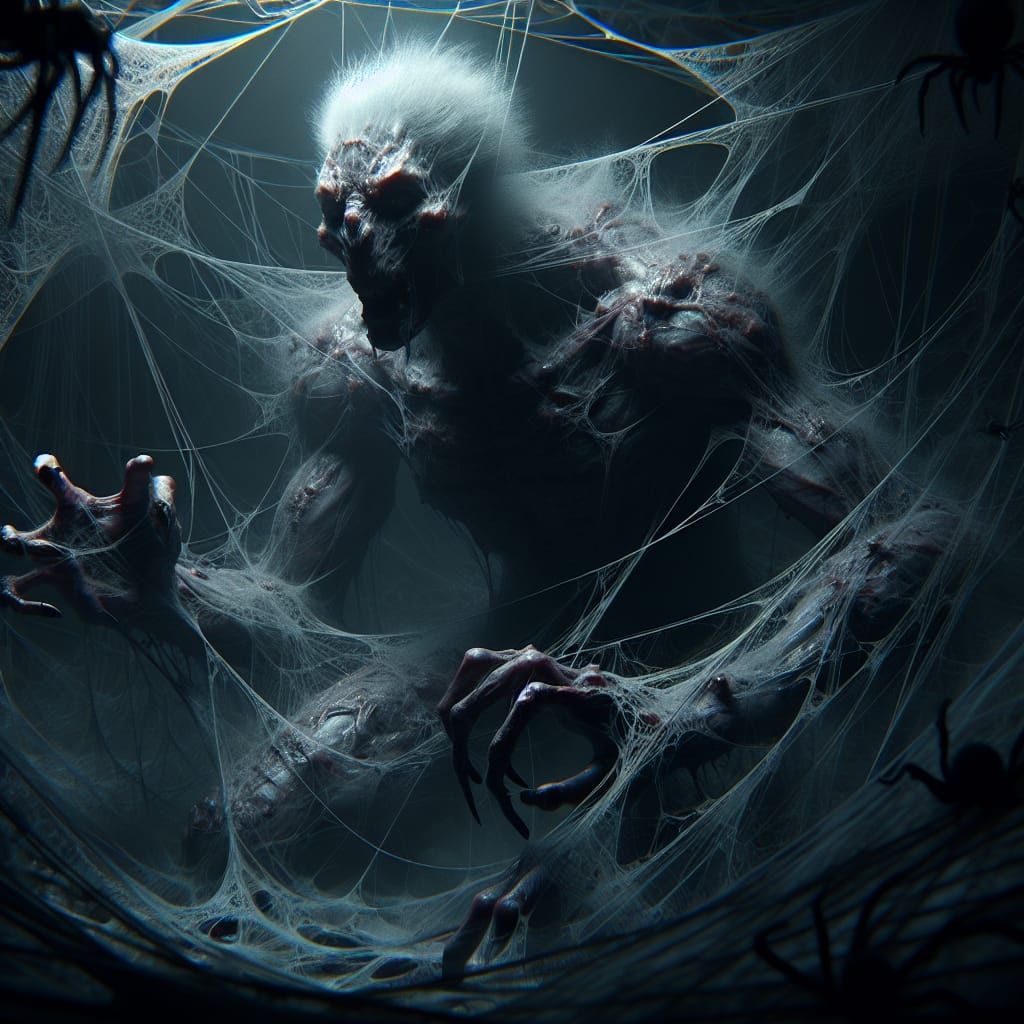 Eerie Anthropomorphic Rabbit in Dark Macabre Art