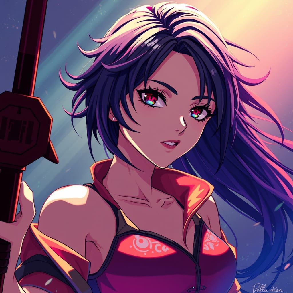 Epic Fantasy Anime Artwork in Vibrant Cel-Shading Style