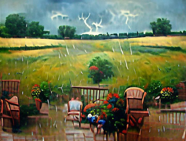 Dramatic Stormy Day Oil Painting on Canvas