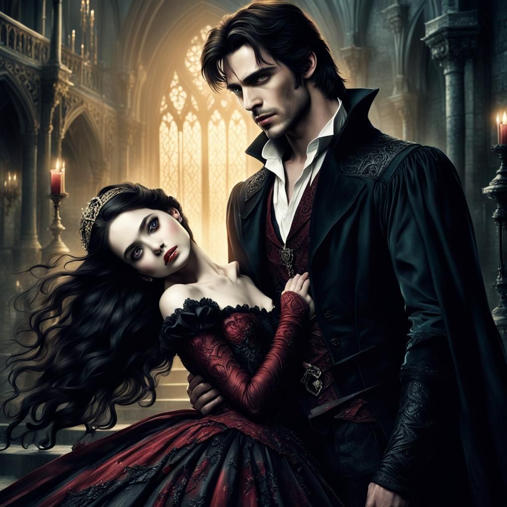 Princess Entranced by Vampire in Dark Fantasy
