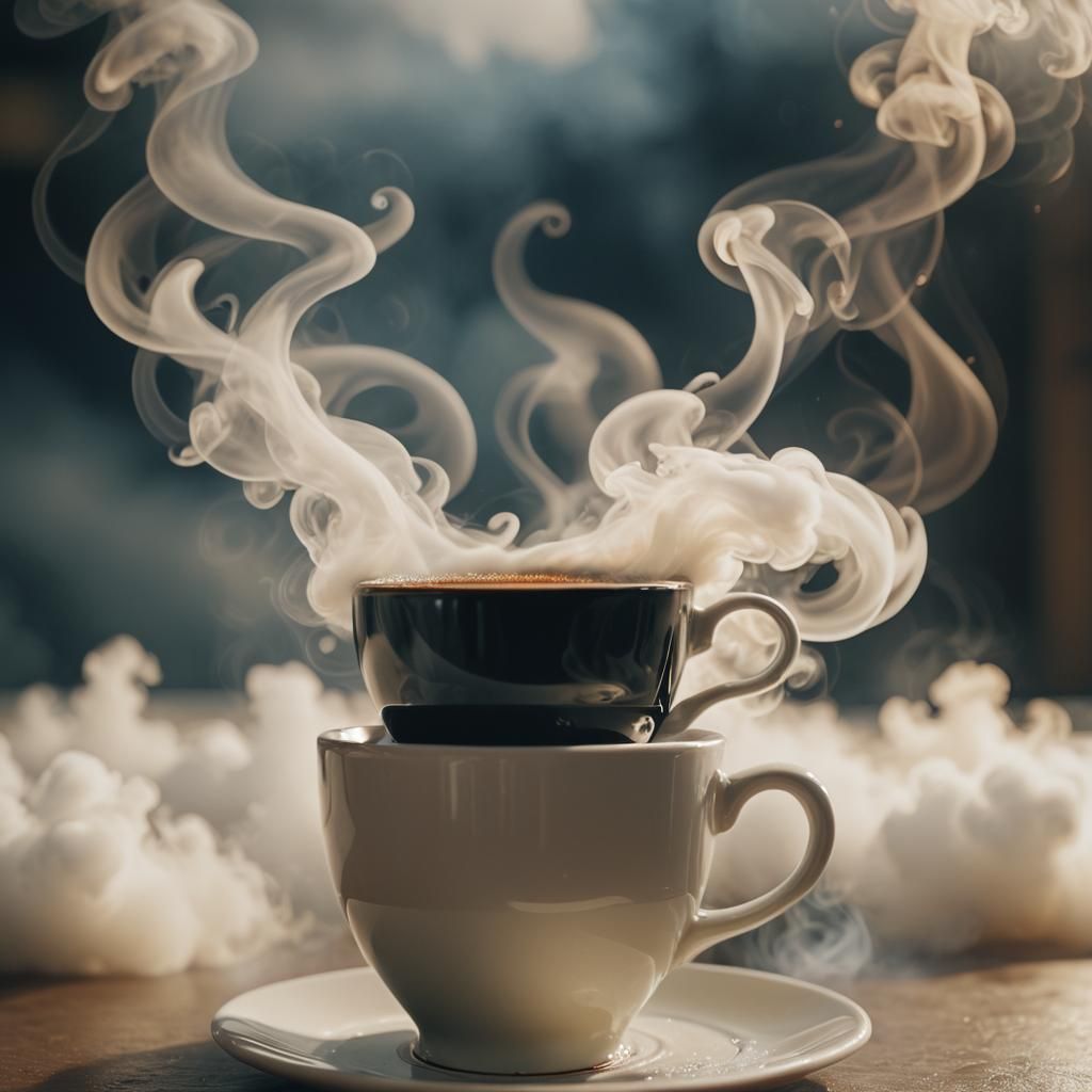 Cinematic Coffee Steam Art: A Whimsical Vision