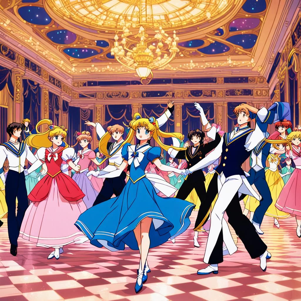 Sailor Moon Ballroom Dance: Anime Cel-Shaded Art