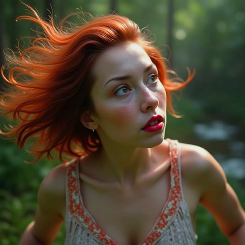 Abstract Red Swirling Forms