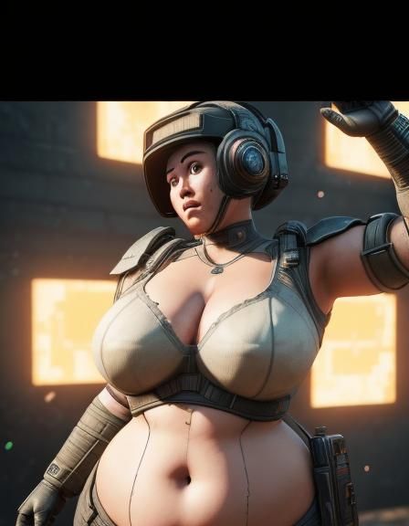 Happy Plus-Size Women in Detailed 3D Render