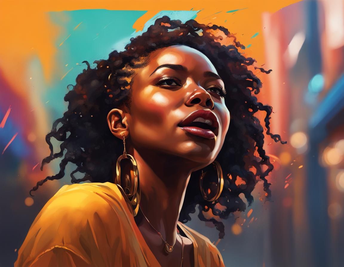 Hyperrealistic Candid Portrait of a Black Woman