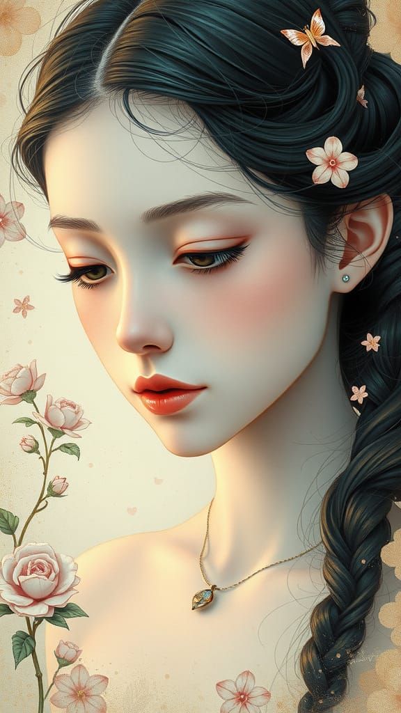 Dreamy Woman in Pastel Colors, Pop Surrealist Style