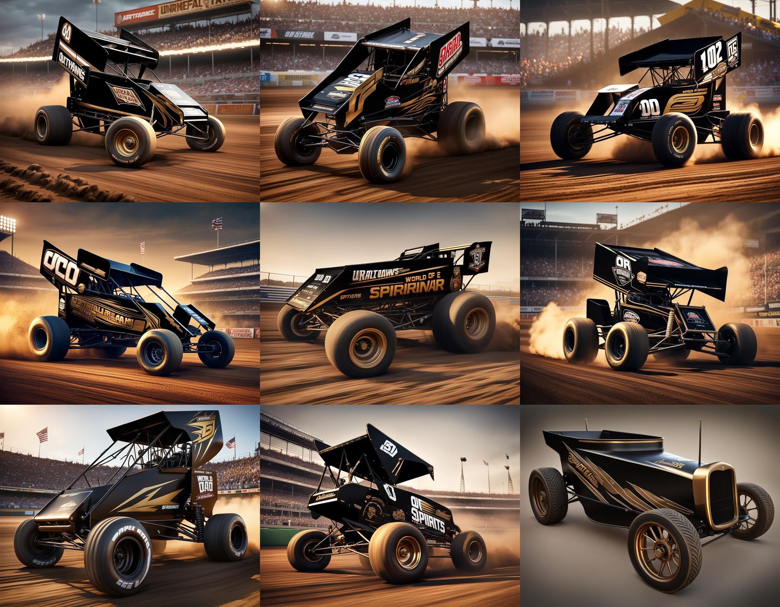 World of Outlaws Sprint Car on Dirt Track