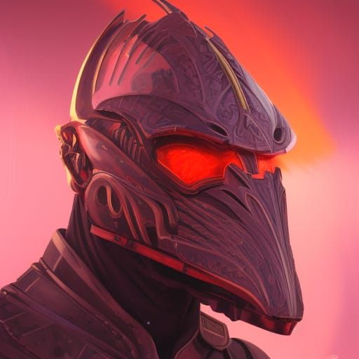 Futuristic Armored Pterodactyl Commander Portrait