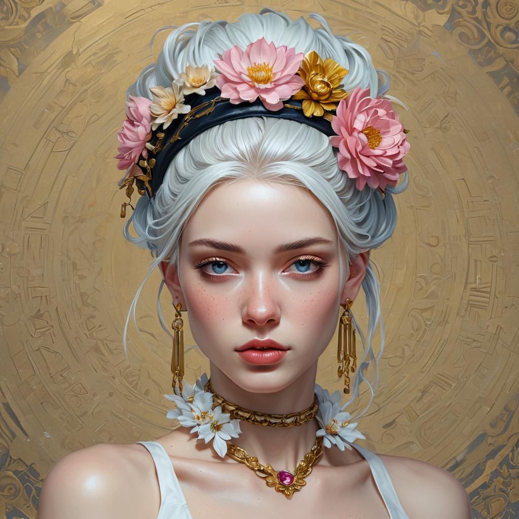 Ethereal Woman in Mystical Forest, Digital Painting