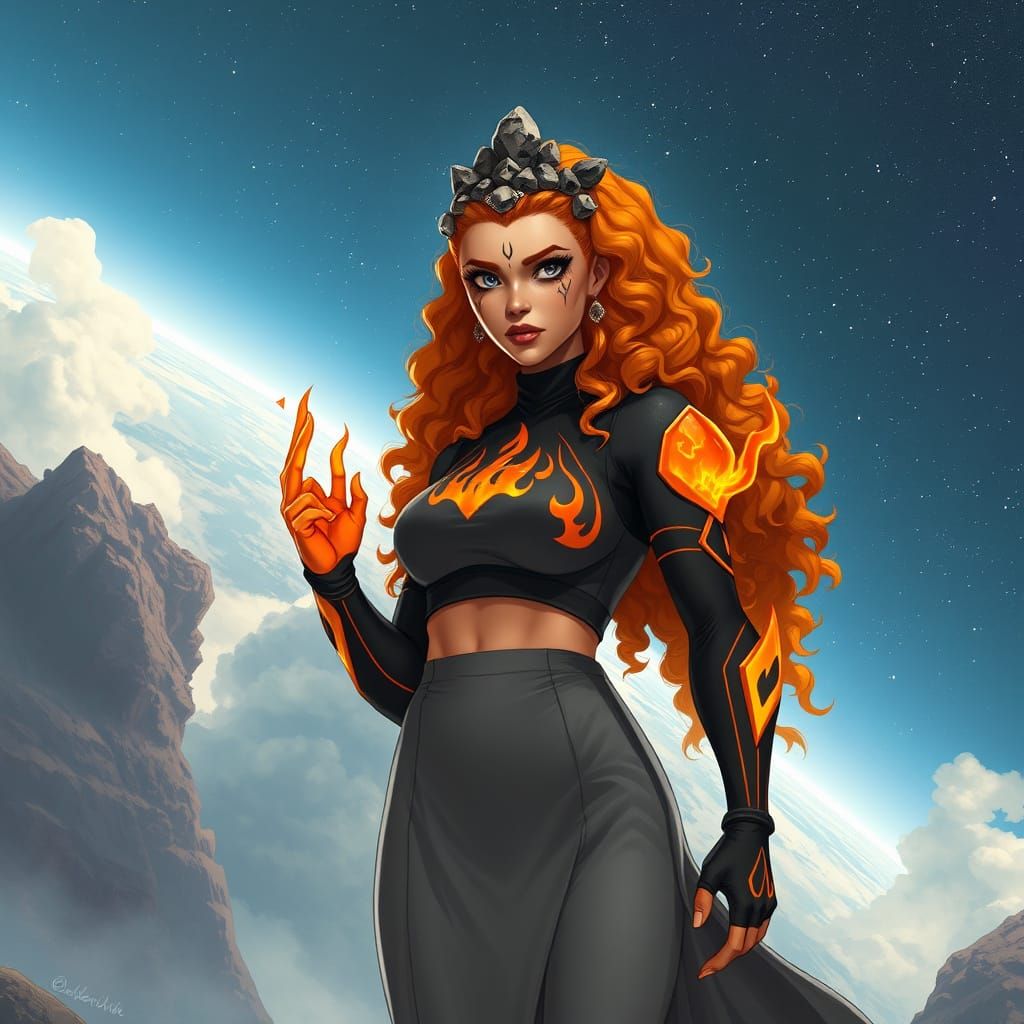 Majestic Asteroid Celestial Adelric in Cyberpunk Space Realm