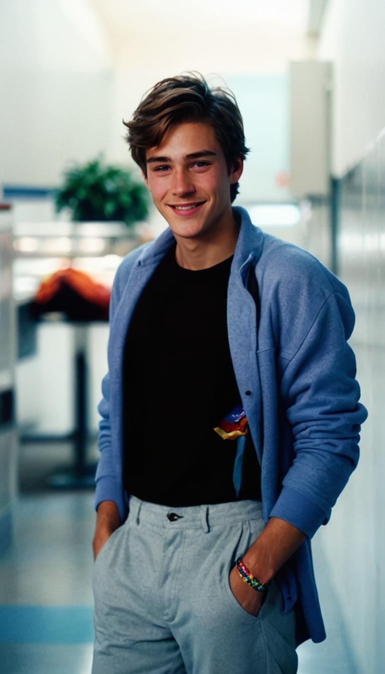 Mischievous High School Student: Digital Art Illustration