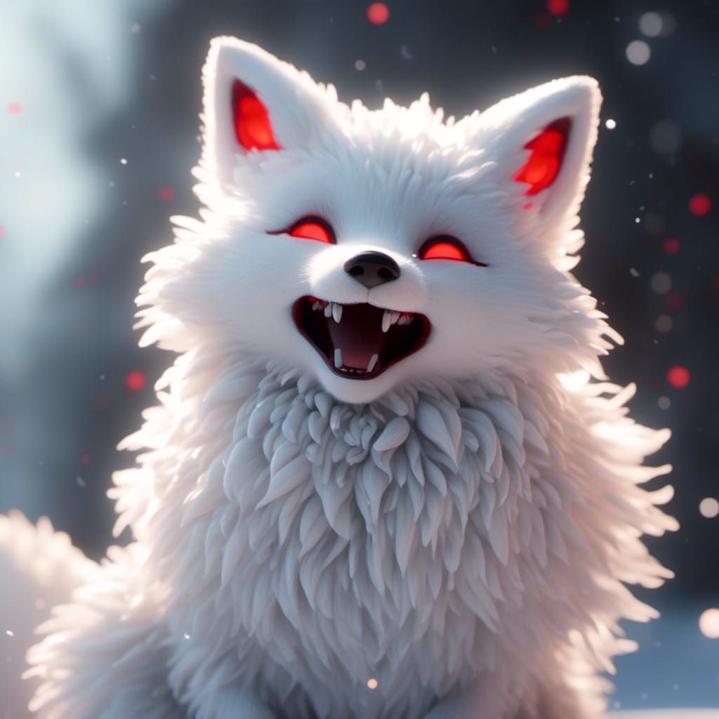 Cute Polar Fox in 3D Anime Style