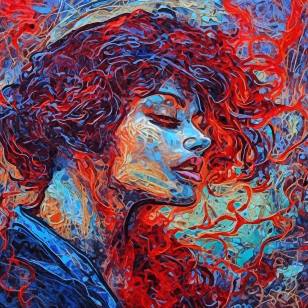 Burning Lips: A Maximalist Retrowave Graffiti Art