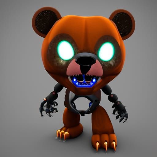 Horror Animatronic Bear in 3D Digital Art