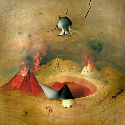 Infernal Volcano Inspired by Bosch