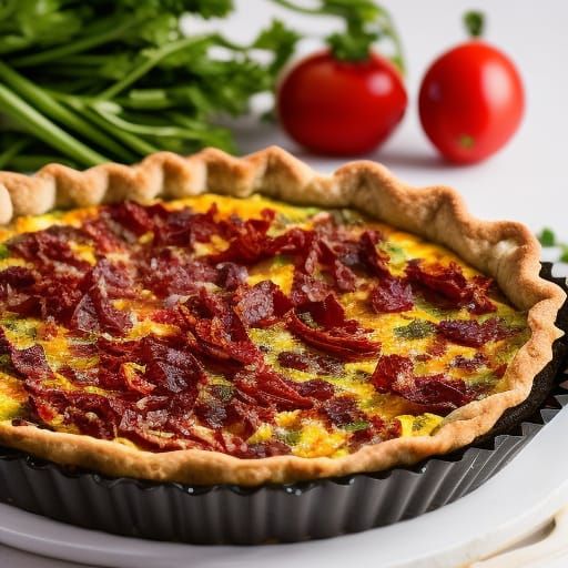 Delicious Quiche with Sundried Tomato and Cheese