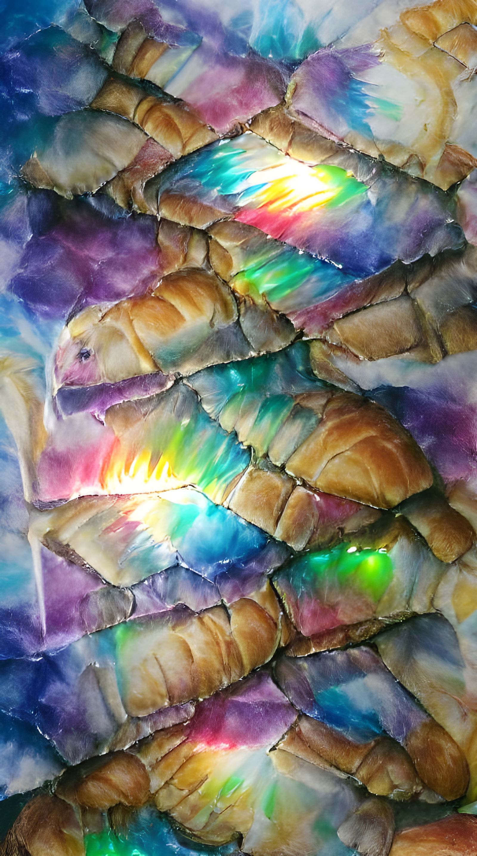 Crodius Maximus in Iridescent Watercolor Style