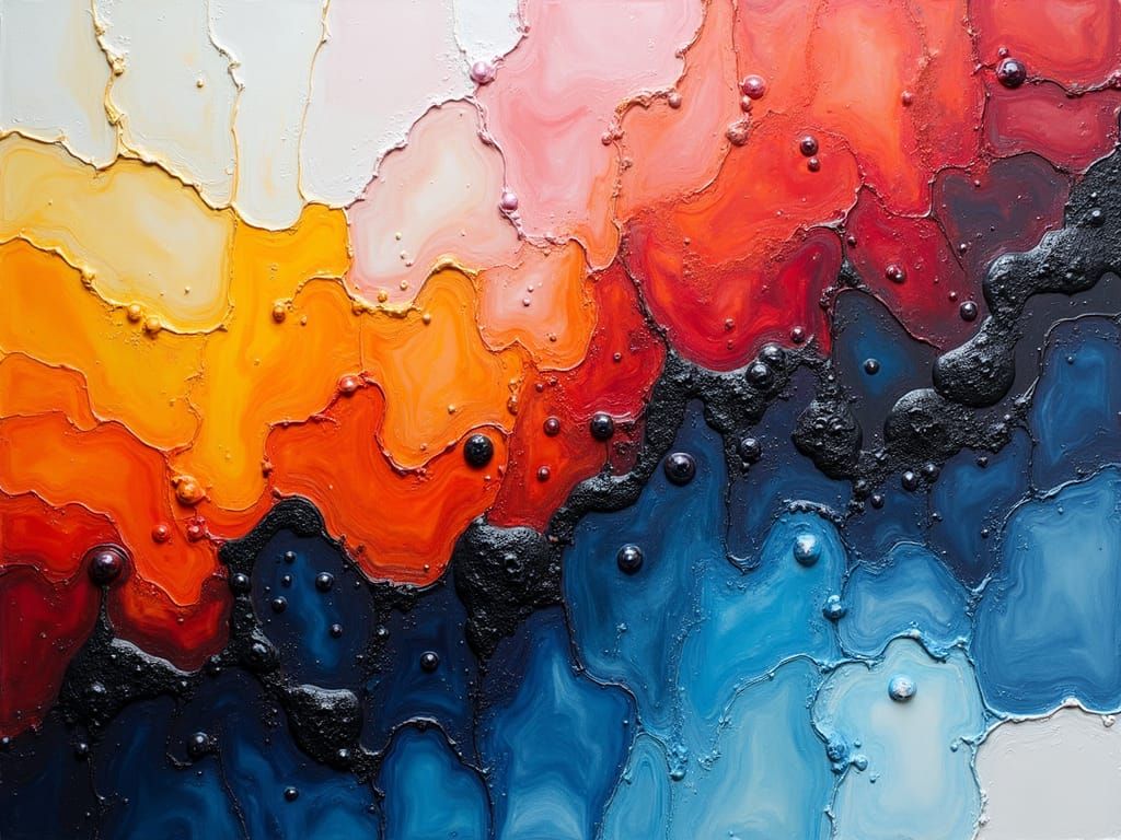 Rainbow Acrylic Pour with Swipe Technique