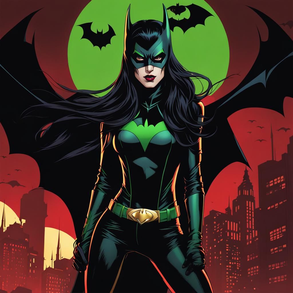 Batwoman as Vampire with Fangs
